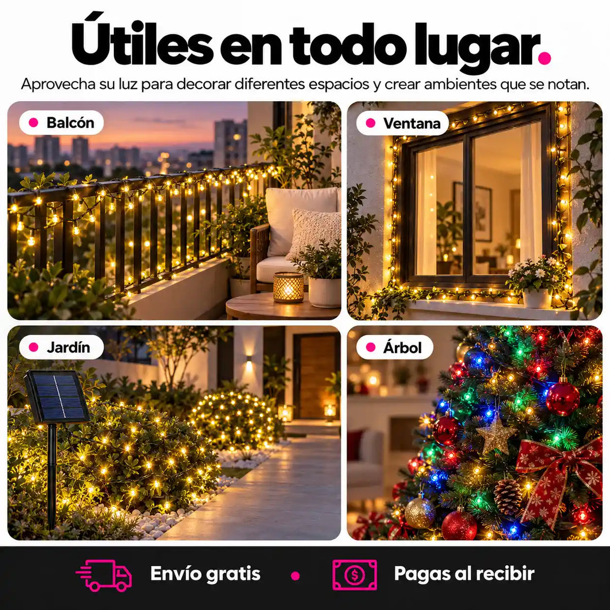 Luces Navideñas solares | Ahorra la factura
