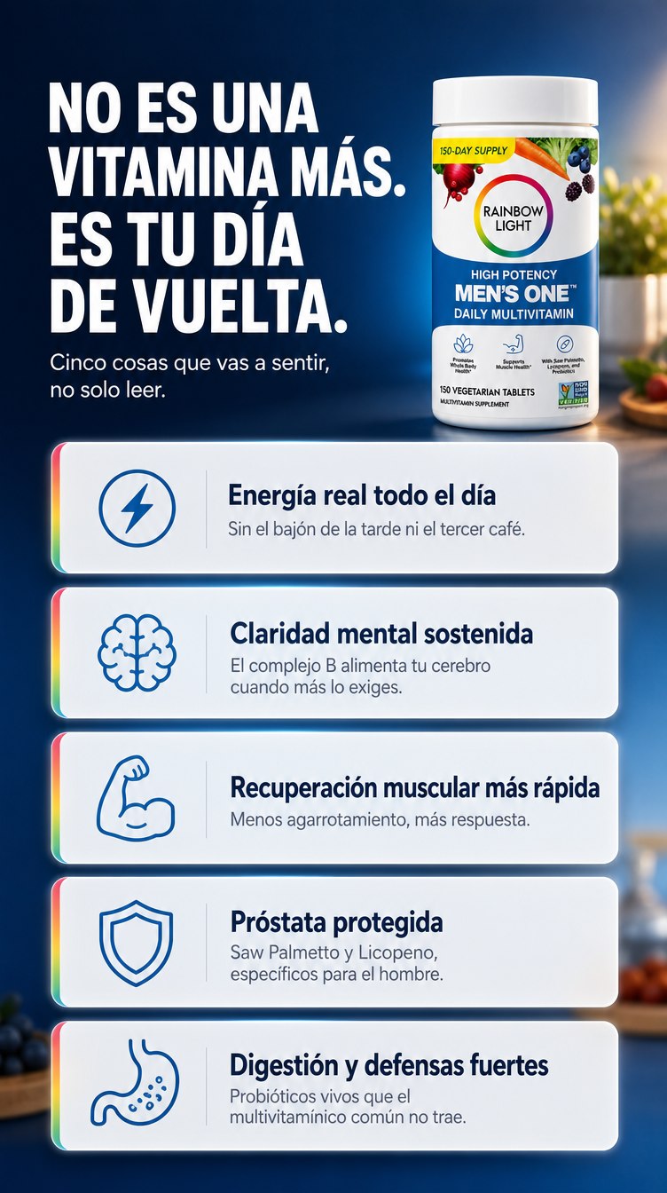 Cinco beneficios del multivitaminico Men's One