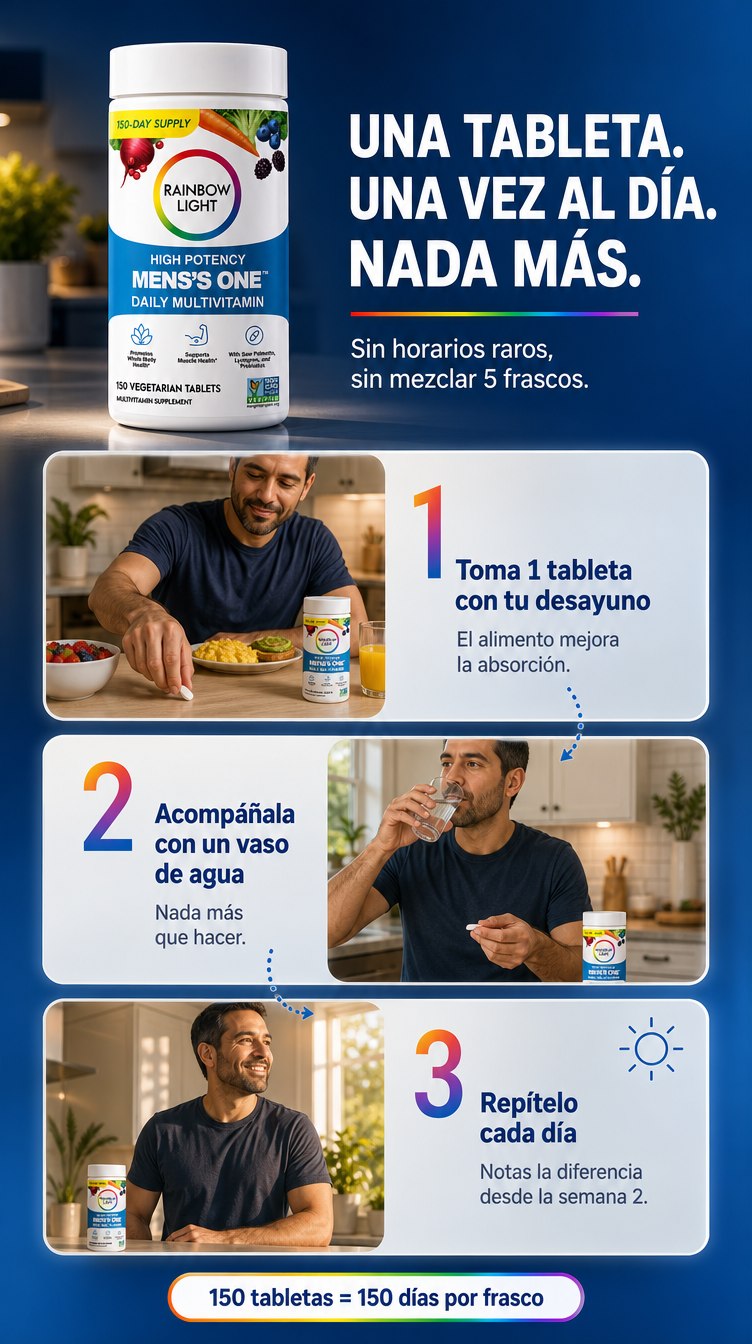 Como usarlo: una tableta una vez al dia